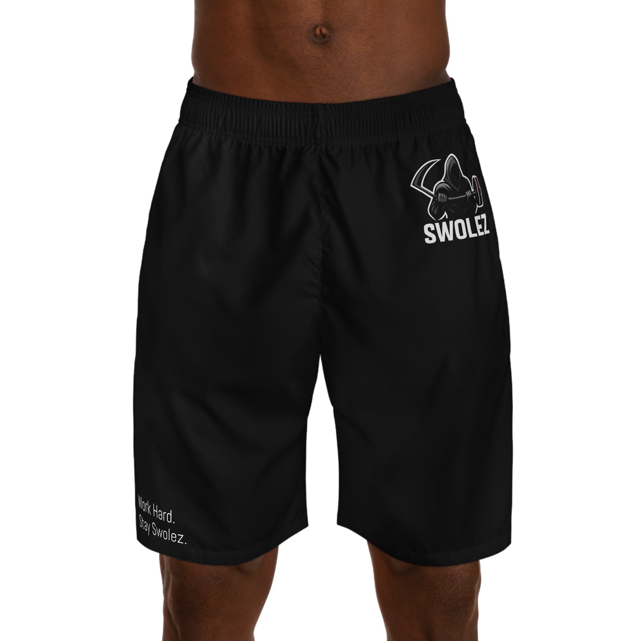 Swolez Men's Jogger Shorts — 'Work Hard. Stay Swolez.' Gym Training Shorts